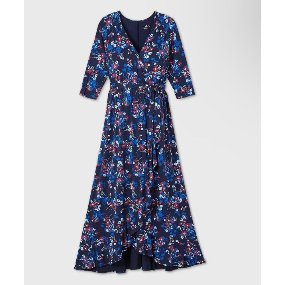 Isabel Maternity by Ingrid & Isabel Navy Floral Wrap Maxi Dress